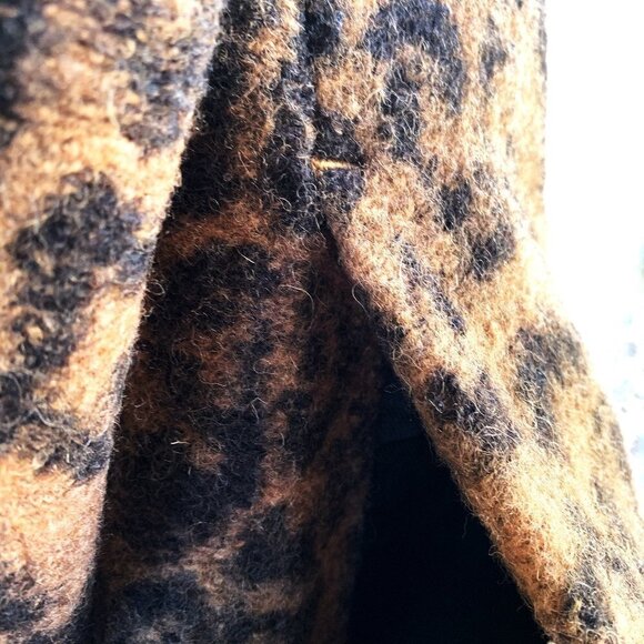 NWT ZARA Jacquard Wool Blend Animal Cheetah Leopard Print Coat Size M - Picture 4 of 8